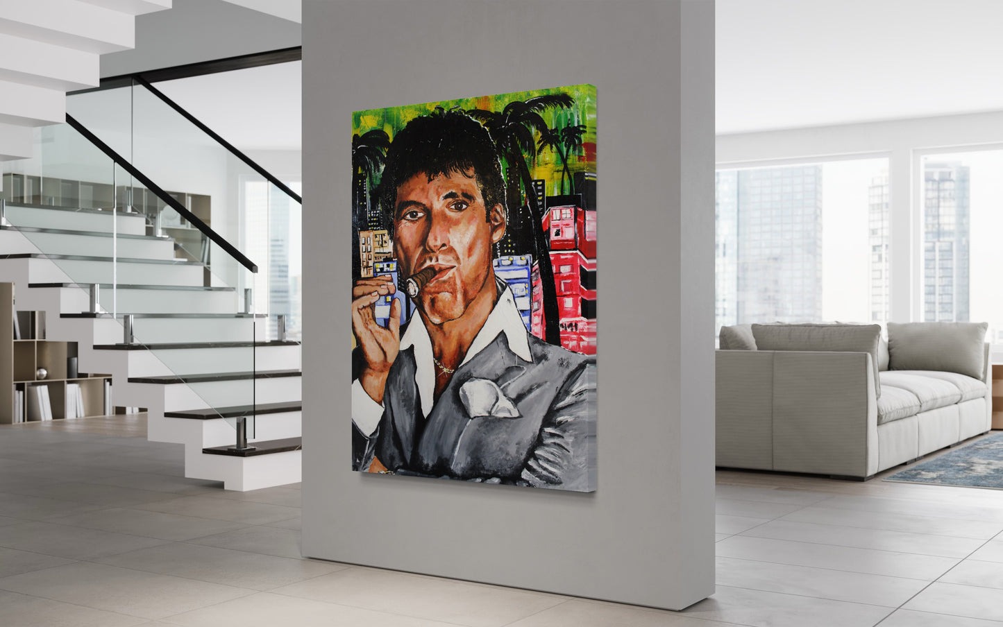 Original Scarface Painting: "Miami Montana" - PREMIUM FATURE