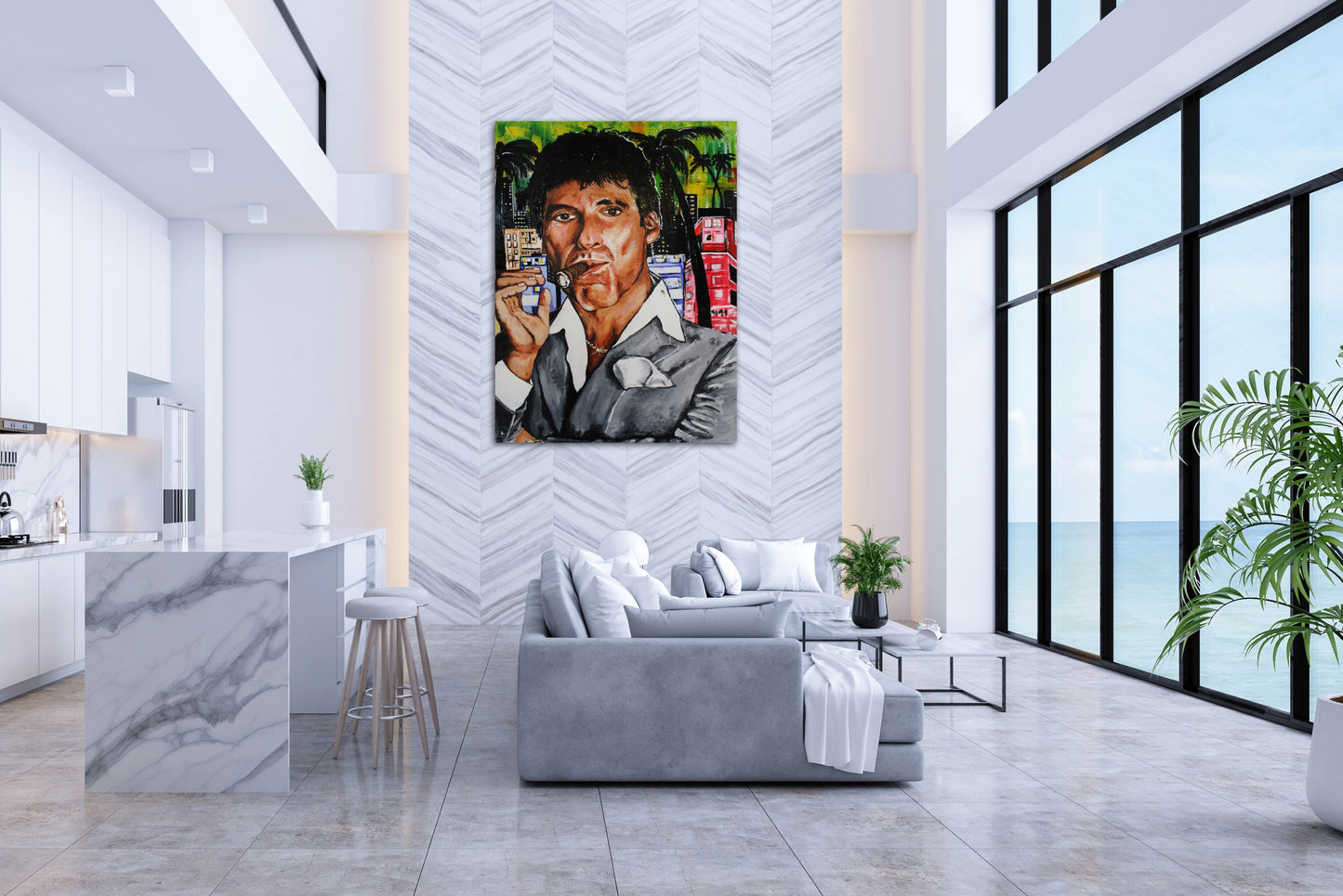 Original Scarface Painting: "Miami Montana" - PREMIUM FATURE