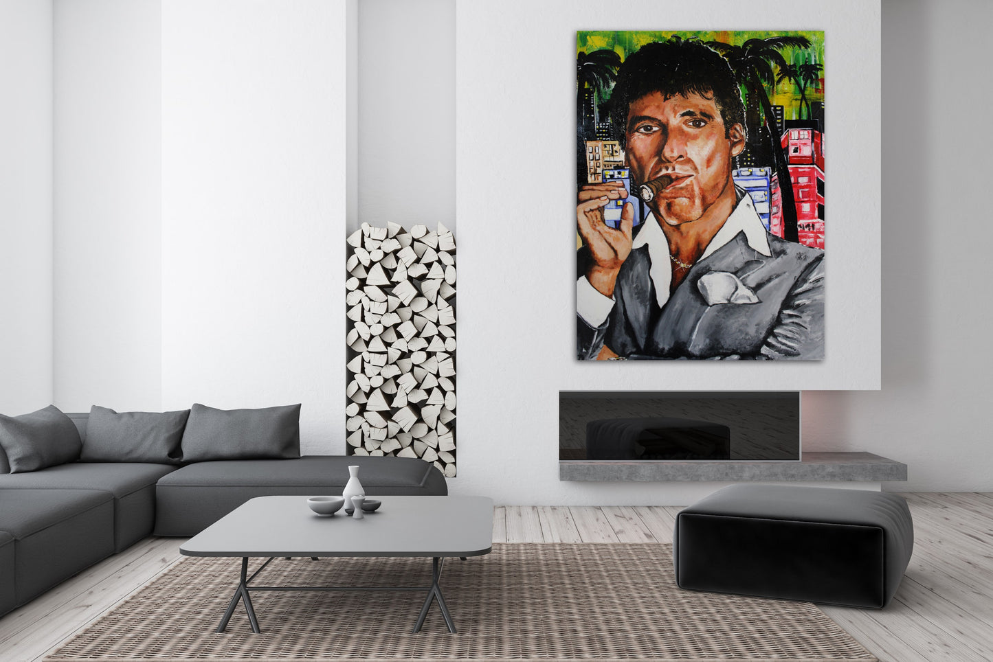 Original Scarface Painting: "Miami Montana" - PREMIUM FATURE