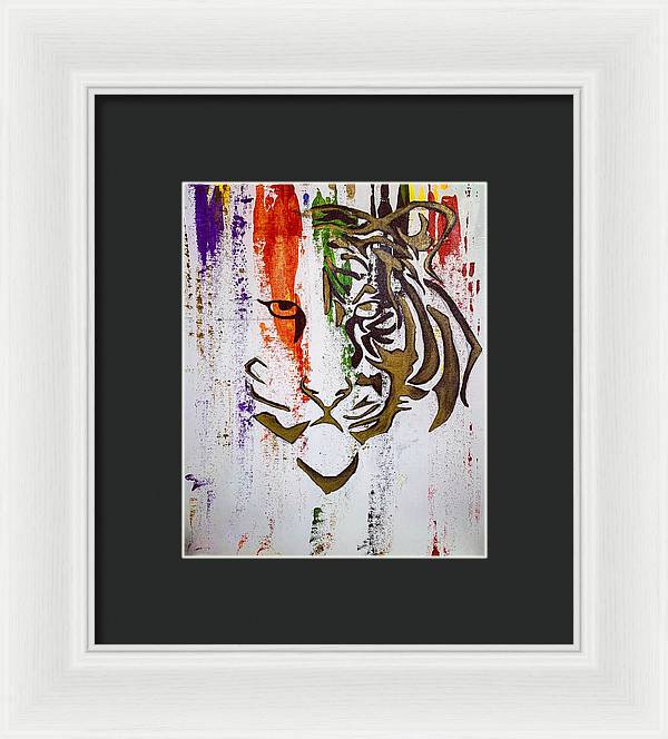 Fierce Eyed Abstract Tiger - Framed Print - PREMIUM FATURE