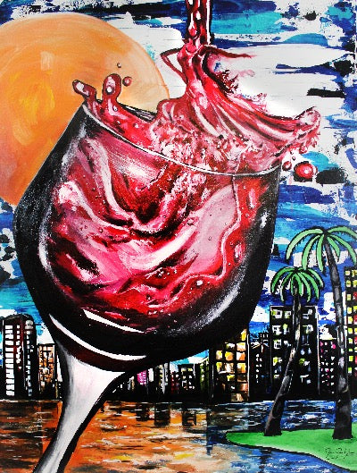 Original Painting: Downtime Wine Hour - PREMIUM FATURE
