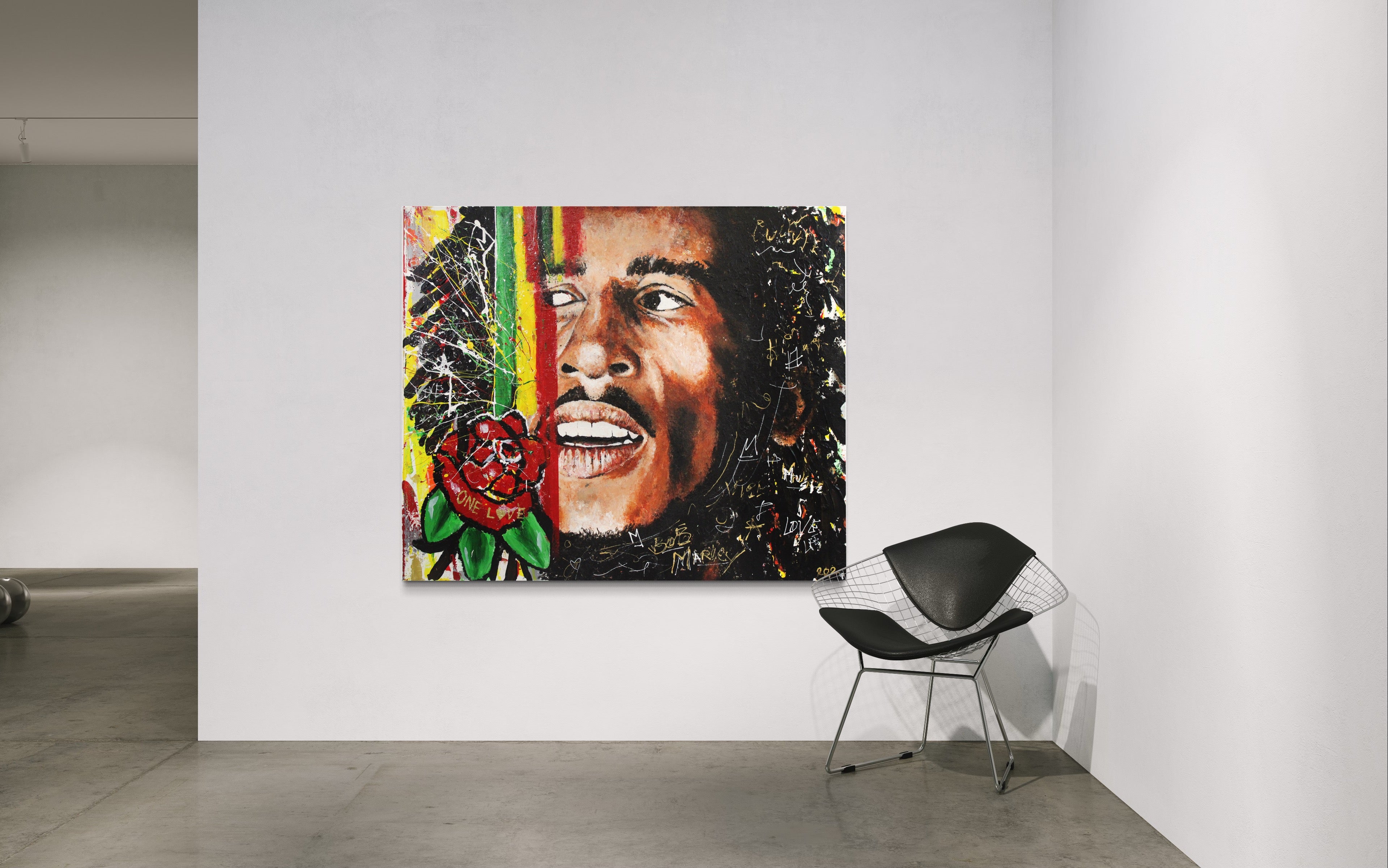 Original Bob Marley Painting: "Won Luv" - PREMIUM FATURE