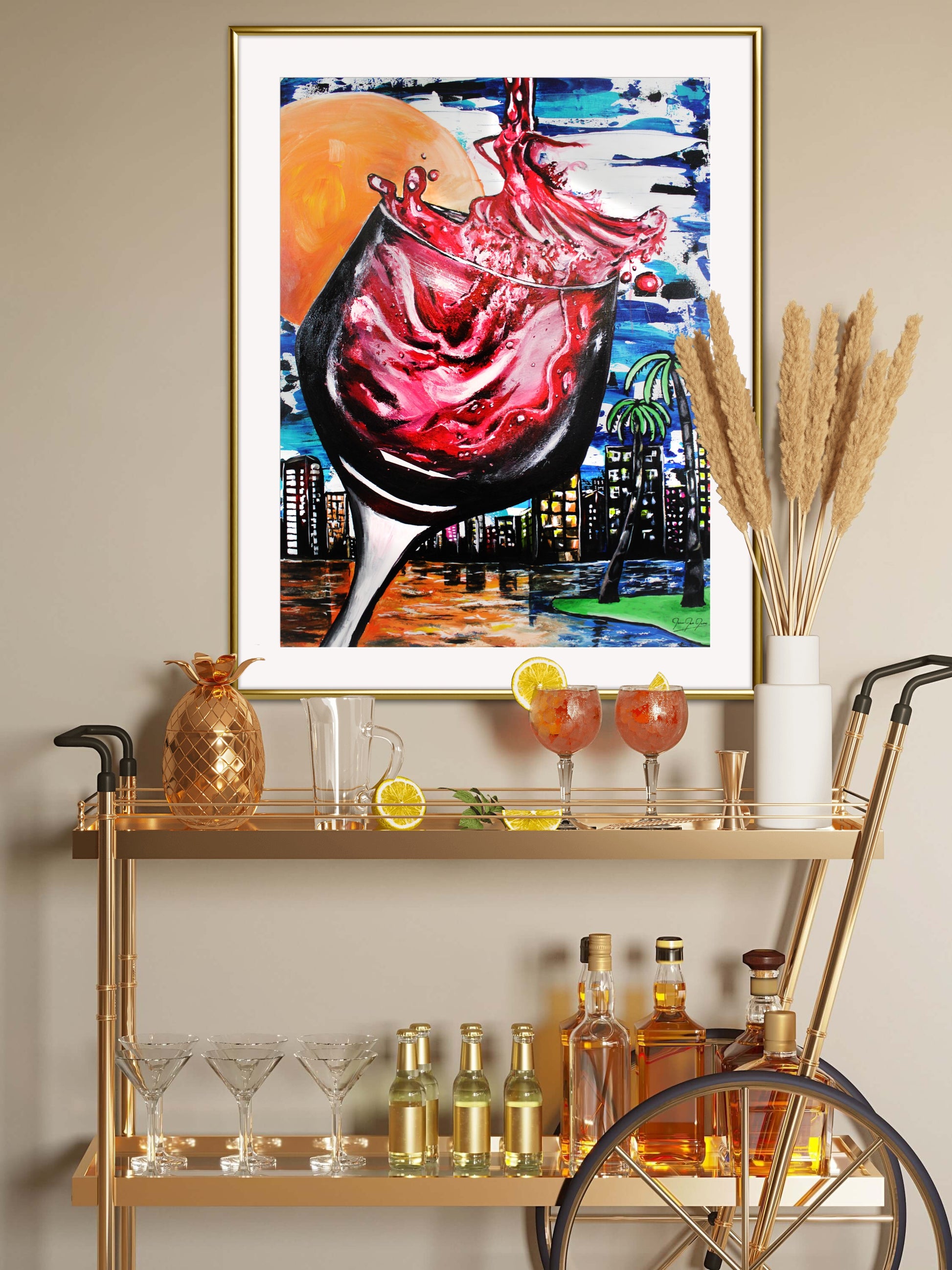 Original Painting: Downtime Wine Hour - PREMIUM FATURE