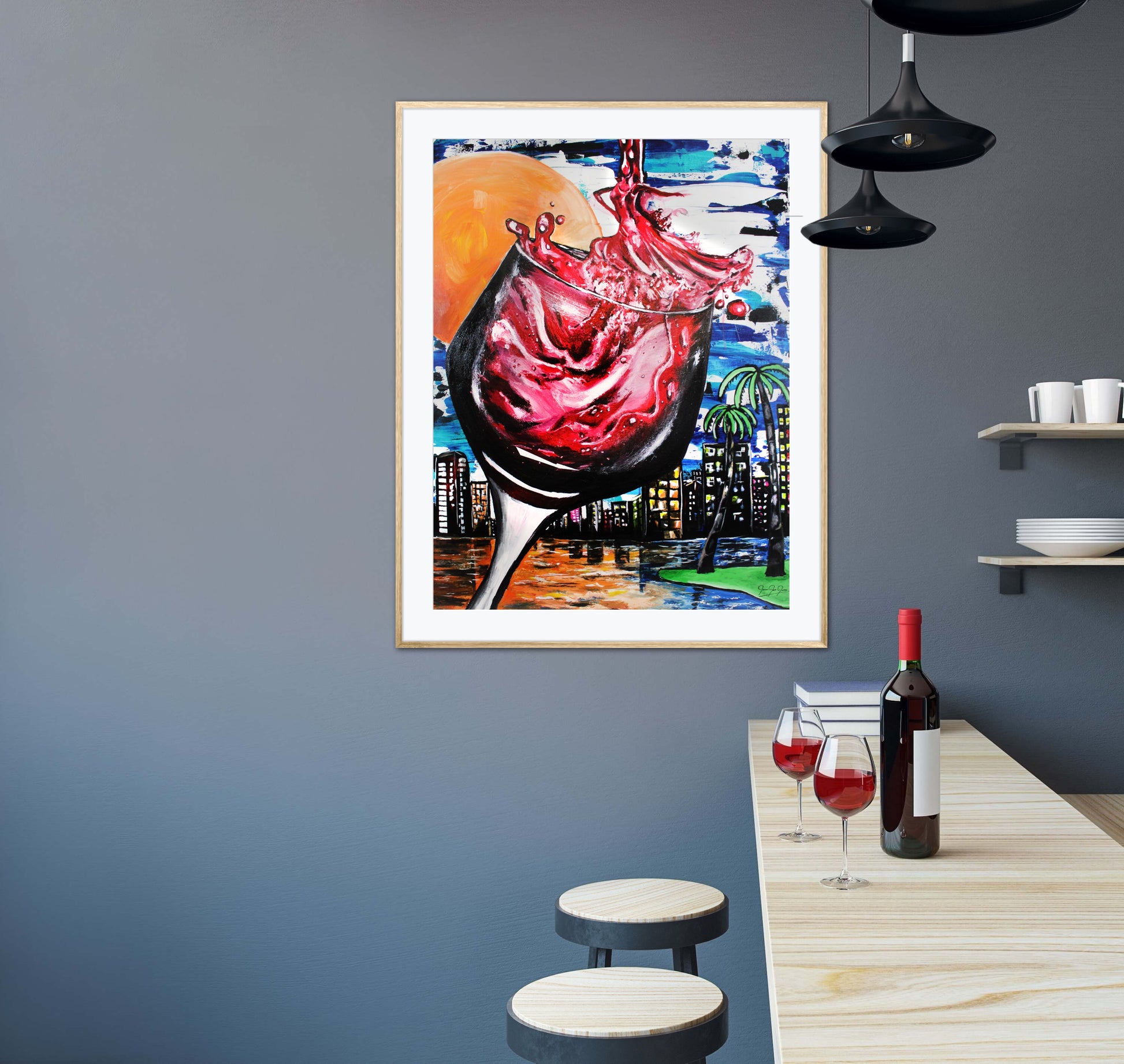 Original Painting: Downtime Wine Hour - PREMIUM FATURE
