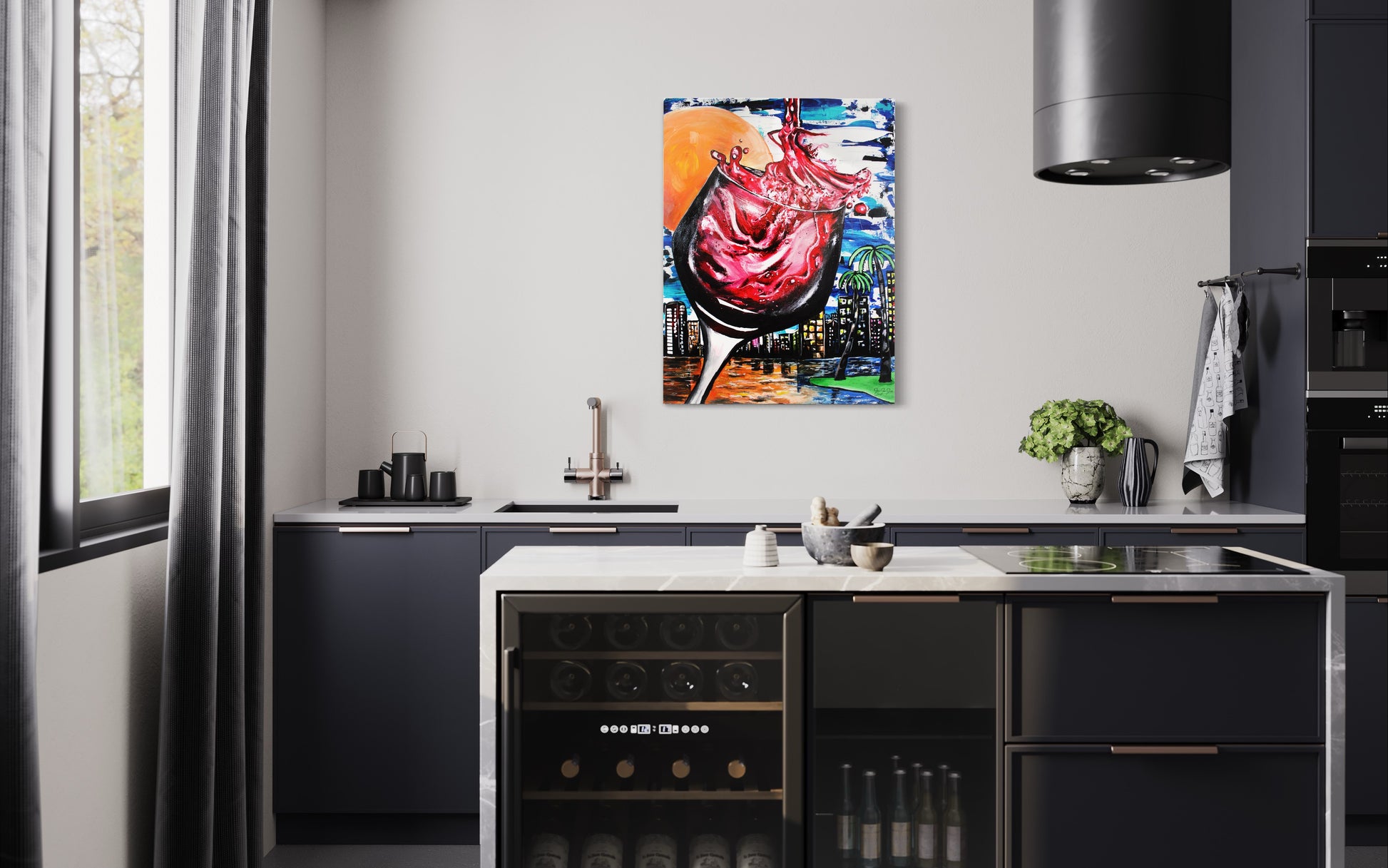 Original Painting: Downtime Wine Hour - PREMIUM FATURE