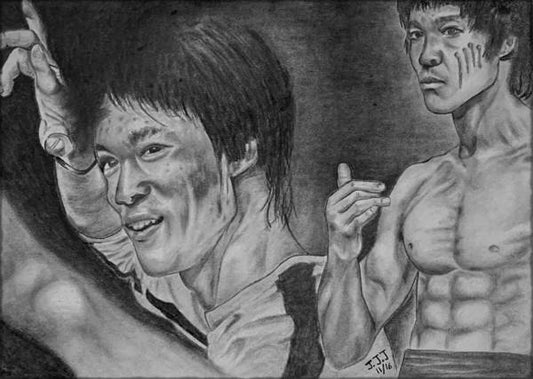 Bruce Lee Pencil - Charcoal - Art Print - PREMIUM FATURE