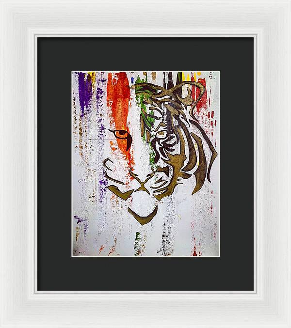 Fierce Eyed Abstract Tiger  - Framed Print - PREMIUM FATURE