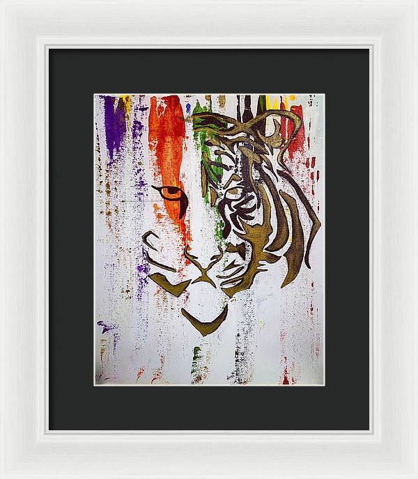 Fierce Eyed Abstract Tiger  - Framed Print - PREMIUM FATURE