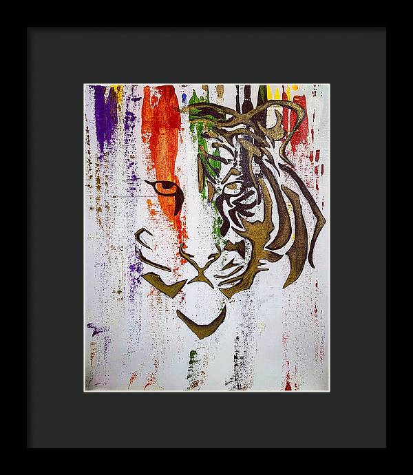 Fierce Eyed Abstract Tiger  - Framed Print - PREMIUM FATURE