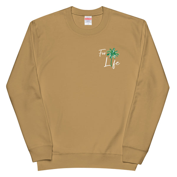 "For Life" Palm Tree french terry pullover sweatshirt - PREMIUM FATURE